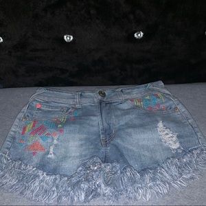Celebrity Pink Fringed Shorts